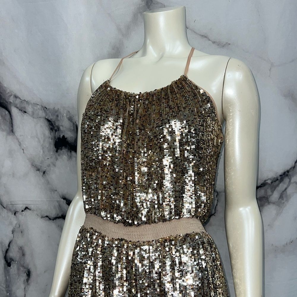 * Parker dress gold silver sequined